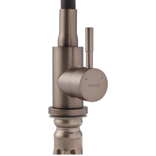 Змішувач для кухні Mixxus SEO-011-T Graphite Refl.Black із нерж.сталі SUS304 (Цв.графіт+сил.вилив чорний) (MI8434)