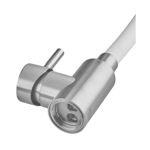 Смеситель для кухни MIXXUS SUS-011-T REFL.WHITE с силиконовым изливом из нерж. стали SUS304, излив белый (MI8228)
