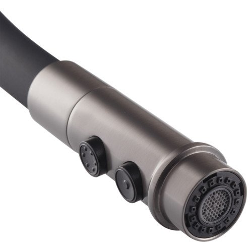 Змішувач для кухні Mixxus Premium PULL 017 GRAPHITE REFL.BLACK (Колір графіт+силік.вилив чорний) (MI8278)
