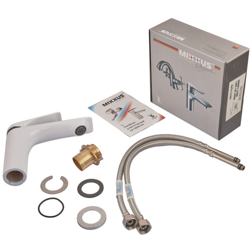 Змішувач для умивальника Mixxus Premium DERBY 001 WHITE-CHROME (MI6613)