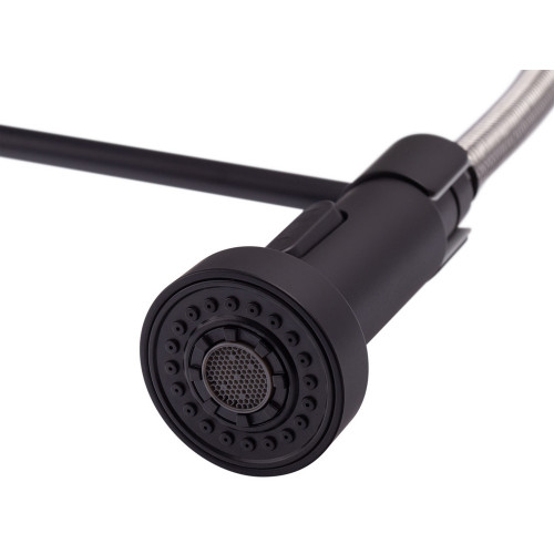 Змішувач для кухні з виливом пружина Mixxus Premium SPRING 017 BLACK (MI6951)