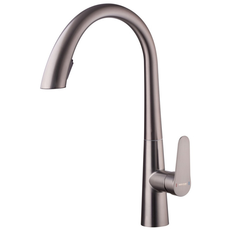 Змішувач для кухні з висувним виливом Mixxus Premium WARTA 014 GRAPHITE (MI6957)