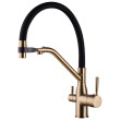 Змішувач для кухні Mixxus Premium Gravity 021 BRUSHED GOLD REFL.BLACK (MI6981)