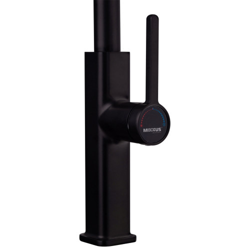 Смеситель для кухни с выдвижным изливом Mixxus Premium HAMMER 014 BLACK (MI6954)