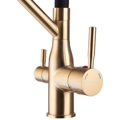 Змішувач для кухні Mixxus Premium Gravity 021 BRUSHED GOLD REFL.BLACK (MI6981)
