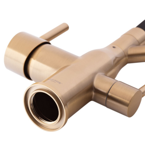 Змішувач для кухні Mixxus Premium Gravity 021 BRUSHED GOLD REFL.BLACK (MI6981)