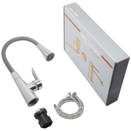 Змішувач для кухні Mixxus Premium Matis 011-T Refl.Gray (Колір хром+силік.злив сірий) (MI8267)