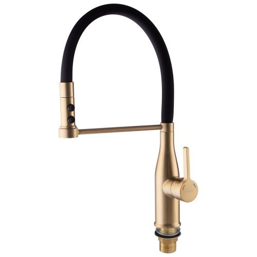 Смеситель для кухни Mixxus Premium Summer 017 BRUSHED GOLD REFL.BLACK (MI6964)