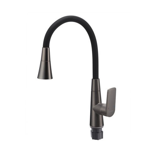 Смеситель для кухни Mixxus Premium Matis 011-T Graphite Refl.Black (Цвет граф.+сил.излив черный) (MI8268)