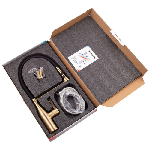 Змішувач для кухні Mixxus Premium Summer 017 BRUSHED GOLD REFL.BLACK (MI6964)