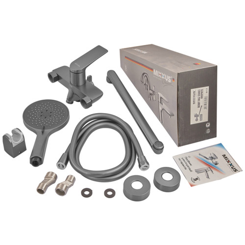 Змішувач для ванни Mixxus Premium DERBY 006 (EURO) GRAPHITE (MI6608)