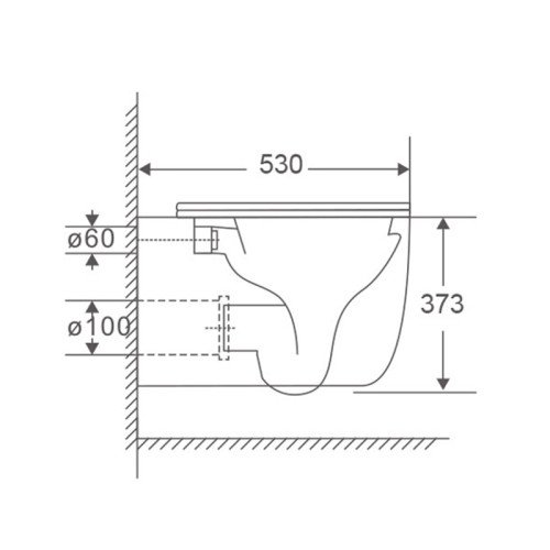 Унітаз підвісний Mixxus Premium Ellipse-0303-T3 520x365x360mm, система змиву Tornado 3.0 (MP6465)