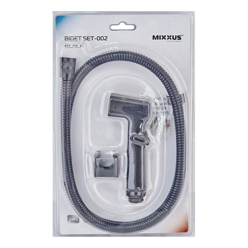 Набір для гігієнічного душу Mixxus Bidet SET-002 Black (шланг 1,2м) (LE2776)