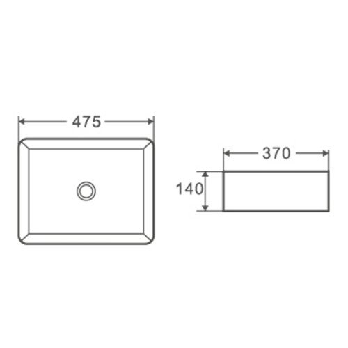 Умивальник накладний керамічний Mixxus Premium Quadro-0101 475x370x140mm (MP6487)