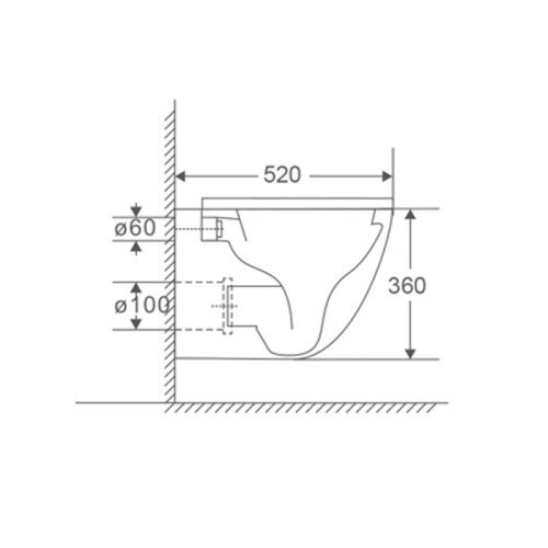 Унитаз подвесной Mixxus Premium Ellipse-0303-R Black 520x365x360mm, система смыва RIMLESS (MP6464)