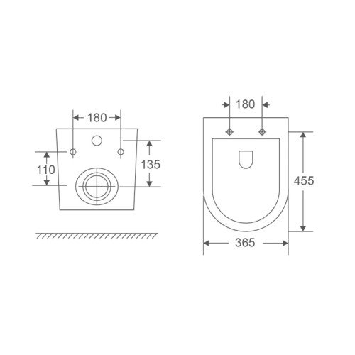 Унитаз подвесной Mixxus Premium Ellipse-0303-R Black 520x365x360mm, система смыва RIMLESS (MP6464)