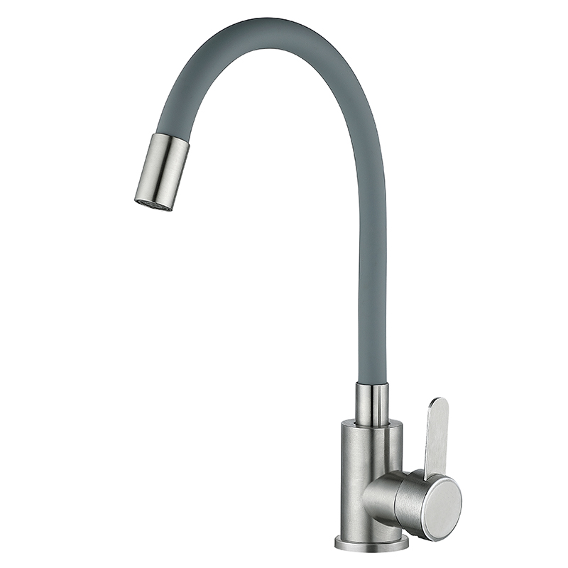 Змішувач для кухні MIXXUS FAN-011 REFL.GRAY із сил.зливом із нерж. ст. SUS304 (колір сірий) (MI6106)