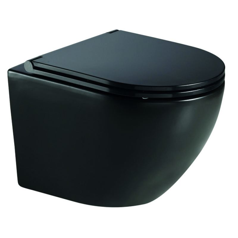 Унітаз підвісний Mixxus Premium Ellipse-0303-R Black 520x365x360mm, система змиву RIMLESS (MP6464)