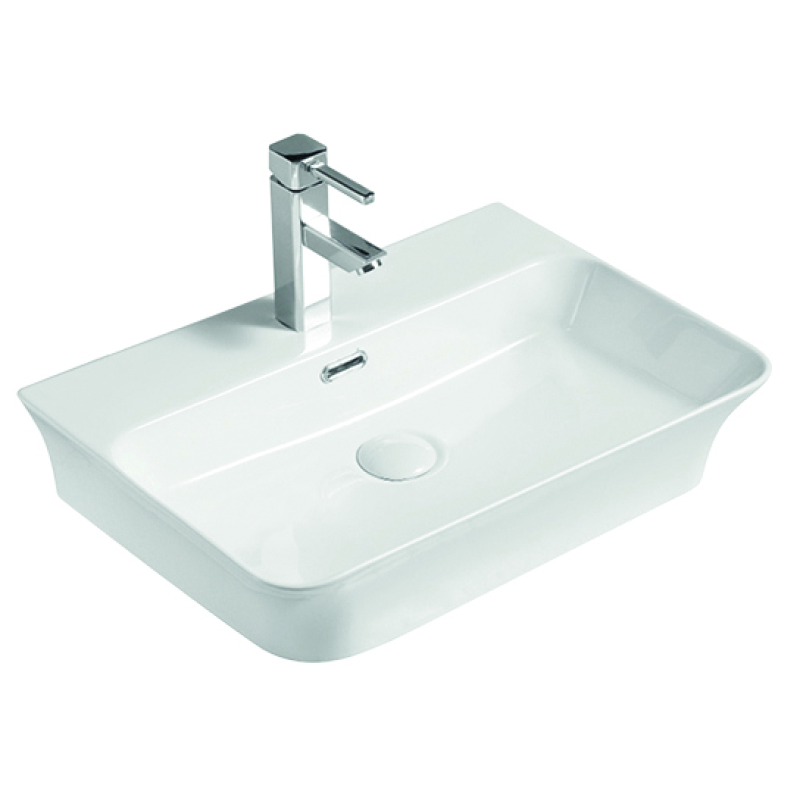 Умивальник накладний керамічний Mixxus Premium Bevel-0202 з переливом 560x415x125mm (MP6481)