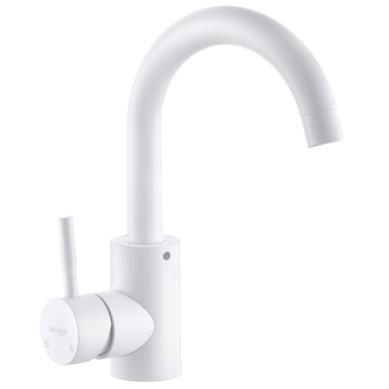Змішувач для умивальника Mixxus SUS-011-B WHITE з нерж. сталі SUS304 (MI5754)