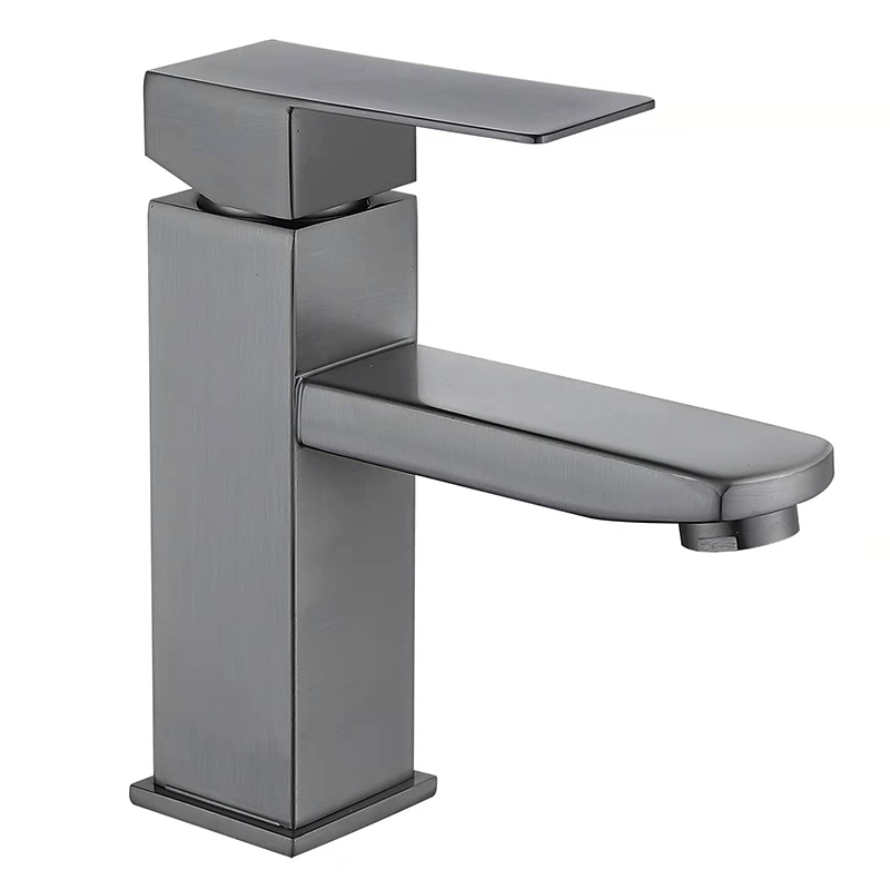 Смеситель для умывальника с нерж. стали SUS304 (графит) MIXXUS KUB-001 GRAPHITE (MI6093)