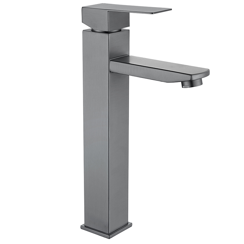 Змішувач для умивальника MIXXUS KUB-001-HIGH GRAPHITE з нерж. сталі SUS304 (графіт) (MI6094)