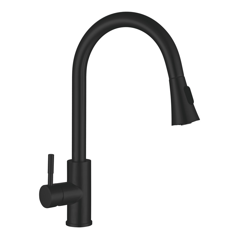 Кухонний змішувач з висувною лійкою Mixxus SUS-014-B BLACK (MI5862)