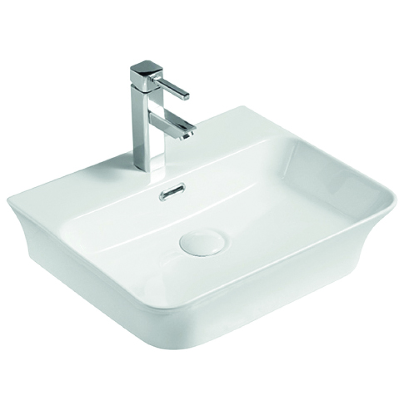 Умивальник накладний керамічний Mixxus Premium Bevel-0201 з переливом 485x410x125mm (MP6480)