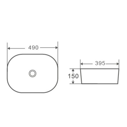 Умивальник накладний керамічний Mixxus Premium Diverse-0101 490x395x150mm (MP6484)