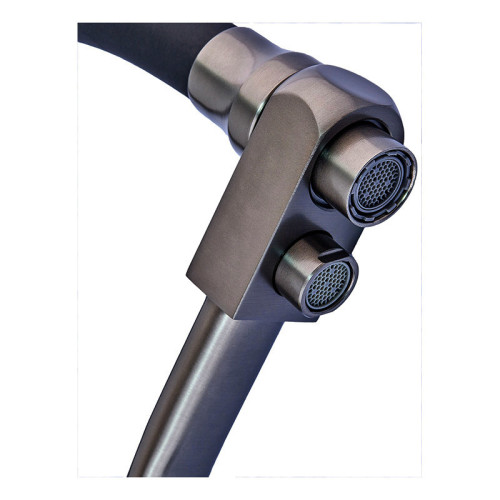 Кухонный смеситель на две воды Mixxus FUL-021 Graphite Refl.Black (нерж. сталь) (MI6115)