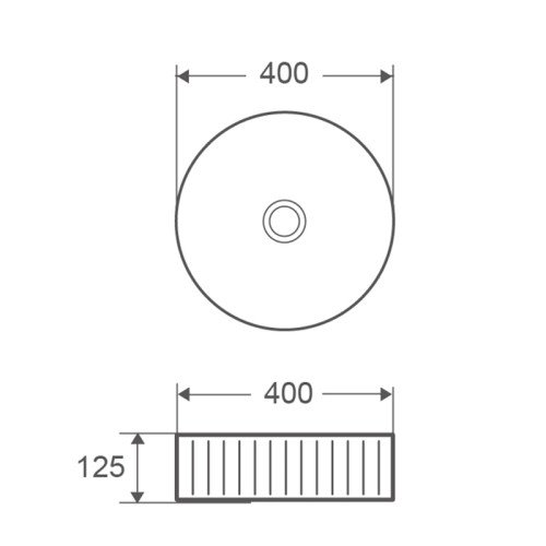 Умивальник накладний керамічний Mixxus Premium Wave-0101 400x400x125mm (MP6491)