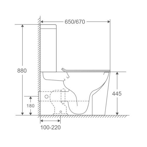 Унітаз-компакт Mixxus Premium Bevel-0402-R 670x390x880mm, система змиву RIMLESS (MP6474)