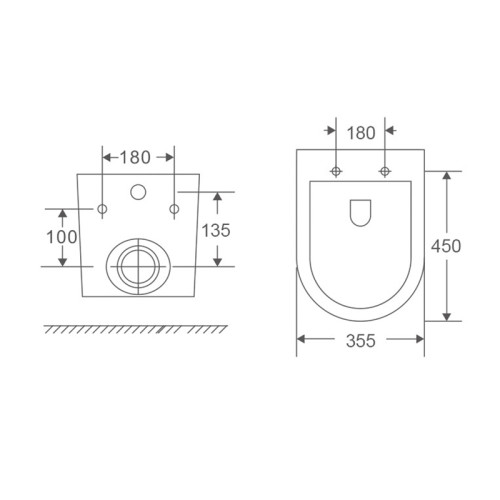 Унітаз підвісний Mixxus Premium Bevel-0301-R 515x355x365mm, система змиву RIMLESS (MP6470)
