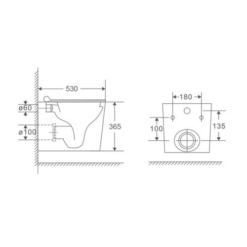 Унітаз підвісний Mixxus Premium Quadro-0302-R 530x360x365mm, система змиву Rimless (MP6454)