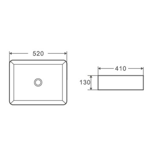 Умивальник накладний керамічний Mixxus Premium Quadro-0102 520x410x130mm (MP6488)
