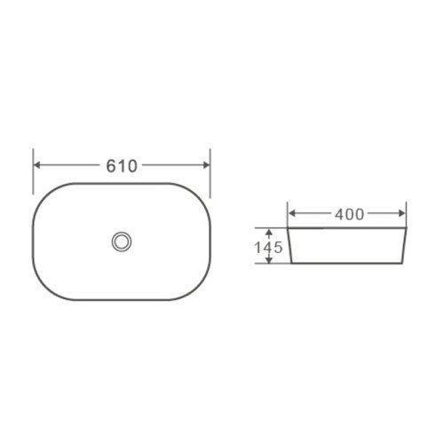 Умивальник накладний керамічний Mixxus Premium Diverse-0102 610x400x145mm (MP6486)