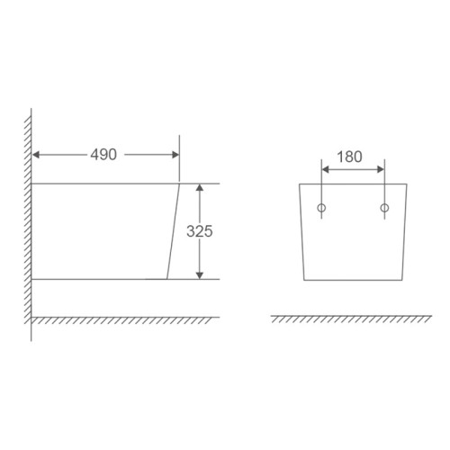 Біде підвісне Mixxus Premium Quadro-0501 485x345x325mm (MP6459)