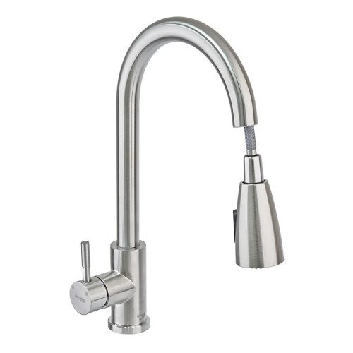 Кухонный смеситель с выдвижной лейкой Mixxus SUS 014-B (SS0023)