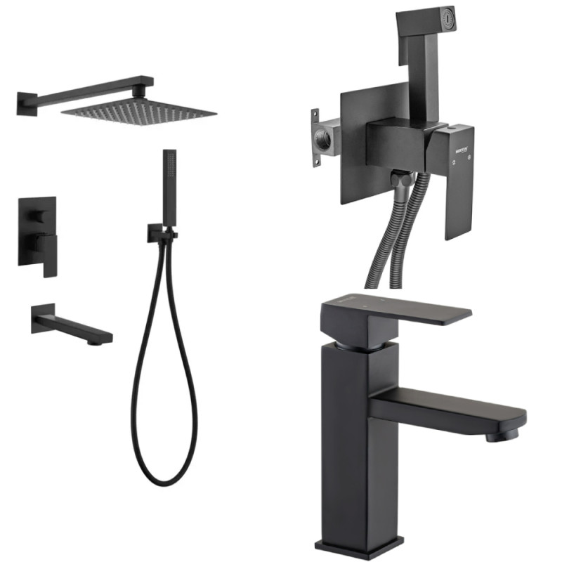 Набір 3в1 Mixxus KUB-009 INNER BLACK (нерж. сталь) (MI5946) + Mixxus KUB-333 Black (MI6040) + Mixxus KUB-001 чорний (з нерж. сталі) (MI2810)