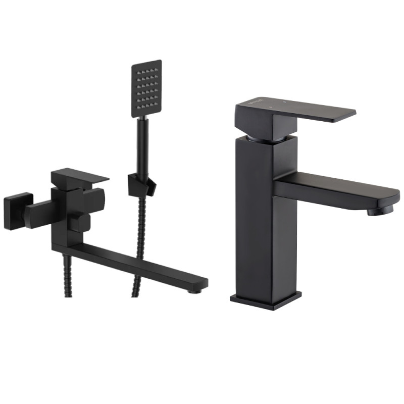 Набор 2в1 Mixxus KUB-007 (EURO) BLACK с нерж. стали SUS304 (черный) (MI6095) + Mixxus KUB-001 черный (из нерж. стали) (MI2810)