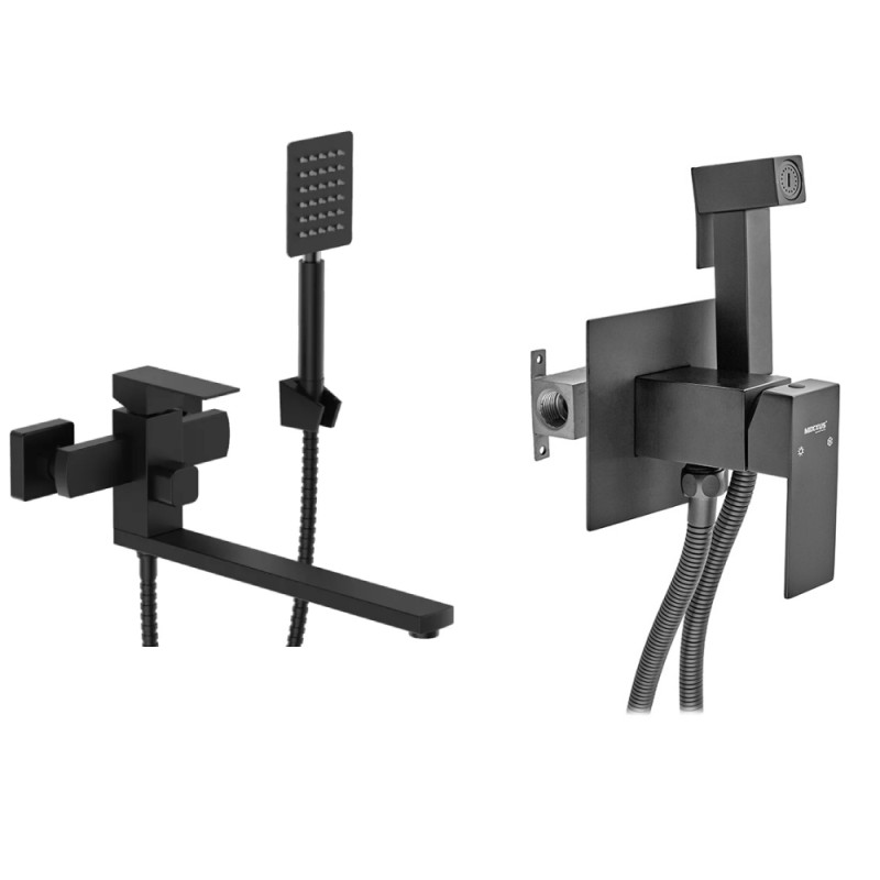 Набор 2в1 Mixxus KUB-007 (EURO) BLACK с нерж. стали SUS304 (черный) (MI6095) + Mixxus KUB-333 Black (MI6040)