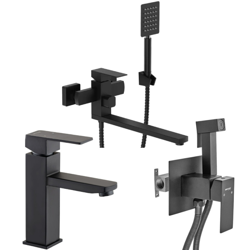 Набор 3в1 Mixxus KUB-007 (EURO) BLACK с нерж. стали SUS304 (черный) (MI6095) + Mixxus KUB-333 Black (MI6040) + Mixxus KUB-001 черный (из нерж. стали) (MI2810)