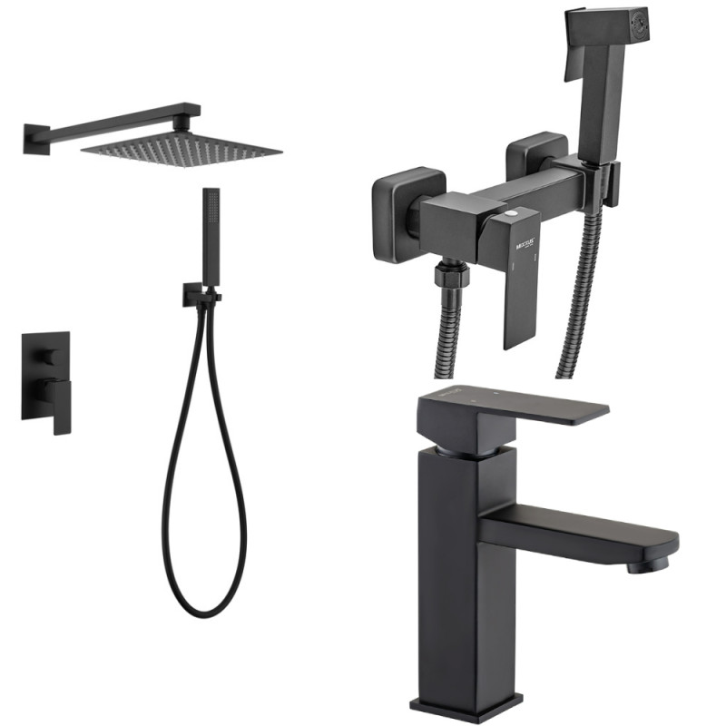 Набор 3в1 Mixxus KUB-003 INNER BLACK (нерж. сталь) (MI5944) + Mixxus KUB-222 Black (MI6019) + Mixxus KUB-001 черный (из нерж. стали) (MI2810)