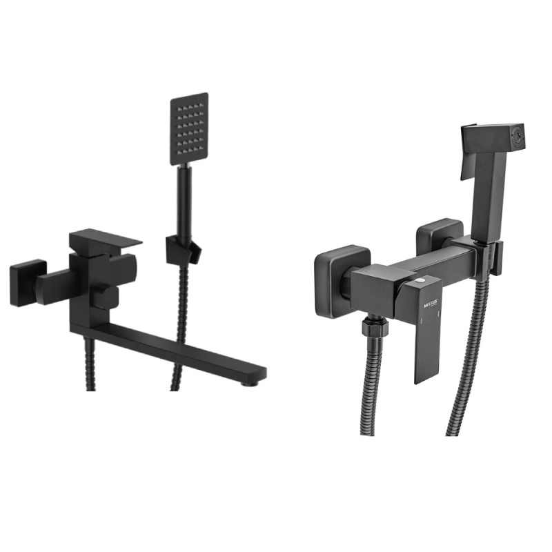 Набор 2в1 Mixxus KUB-007 (EURO) BLACK с нерж. стали SUS304 (черный) (MI6095) + Mixxus KUB-222 Black (MI6019)